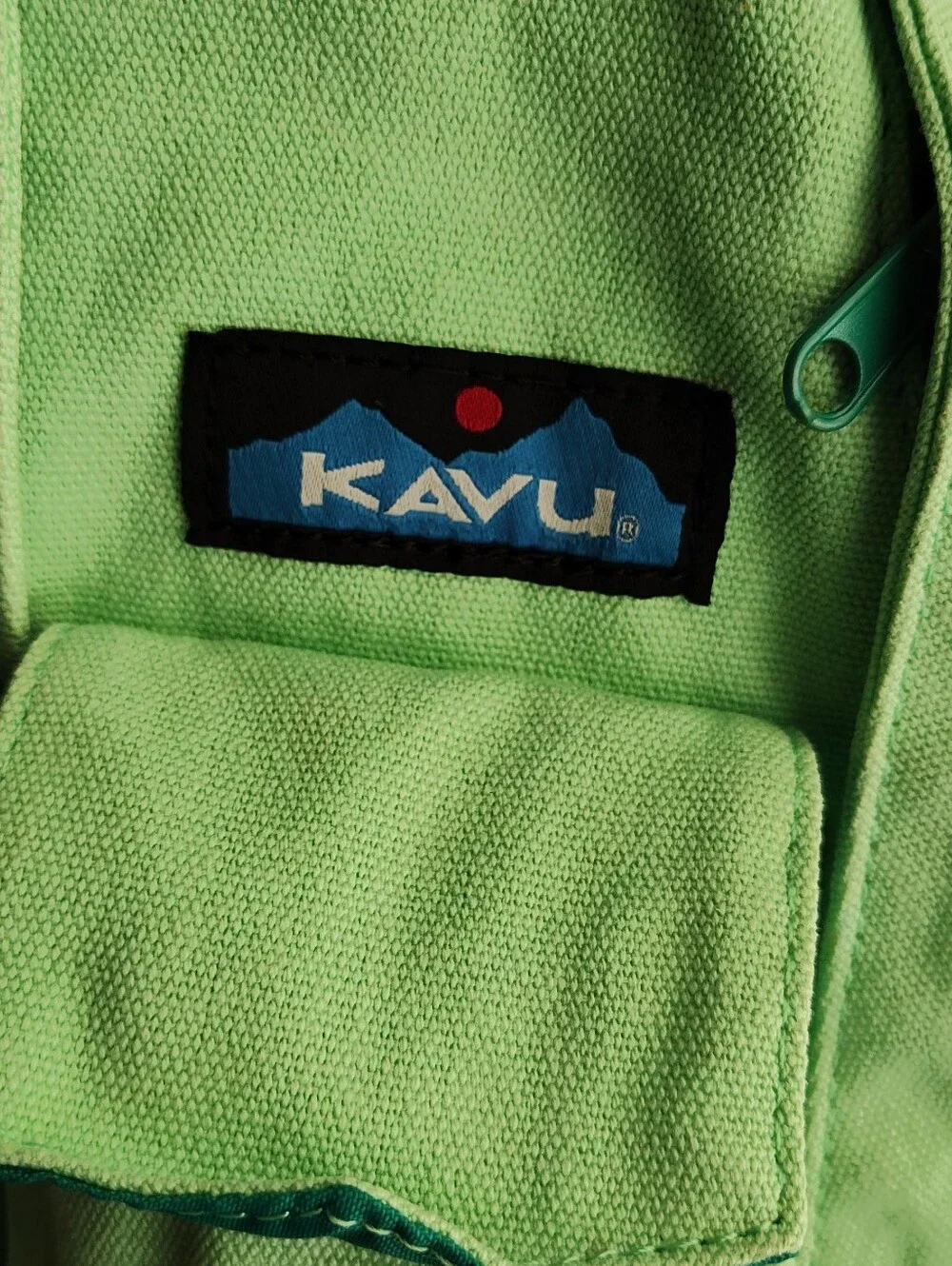 Kavu Sling Bag. Original Ropes With Adjustable Strap. Distressed Mint Green.